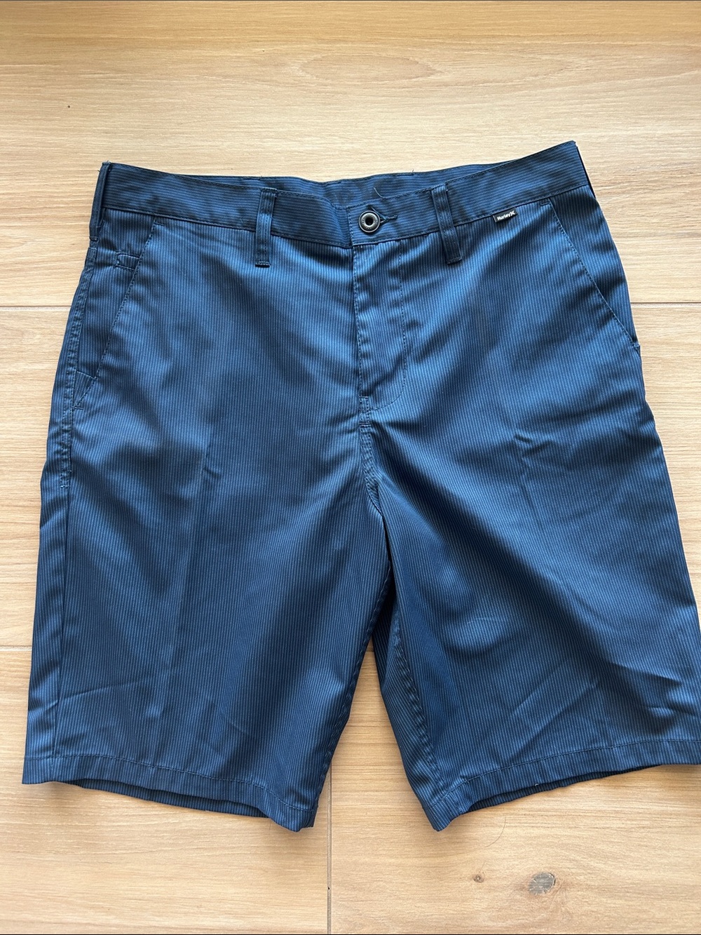 Hurley Men's Navy Pinstripe Flat Front Shorts